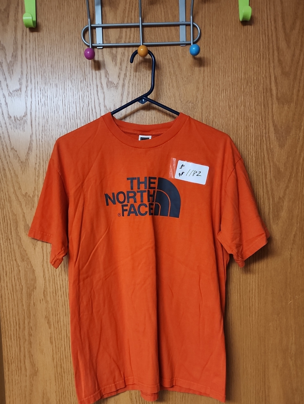 The North Face Orange Tee with Dark Logo mens M number 1182